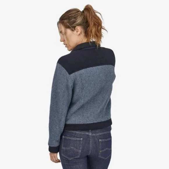 Patagonia Woolie Trucker Jacket Women Size XL NWT Wool Cropped